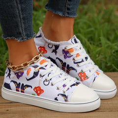 Halloween Print Skate Shoes Lightweight Breathable Low Top Sport Shoes