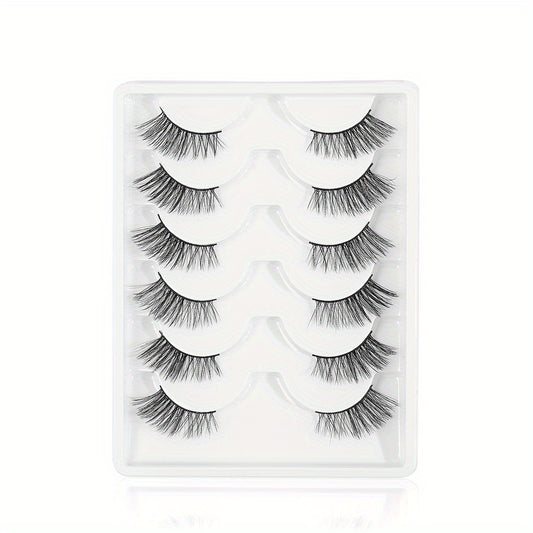 6 Pairs C Curling Fluffy False Eyelashes Elongated Eye End Charming Eyelashes