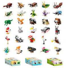 30pcs Animal Building Blocks Set Insects Bird Small Animal Assembly Model