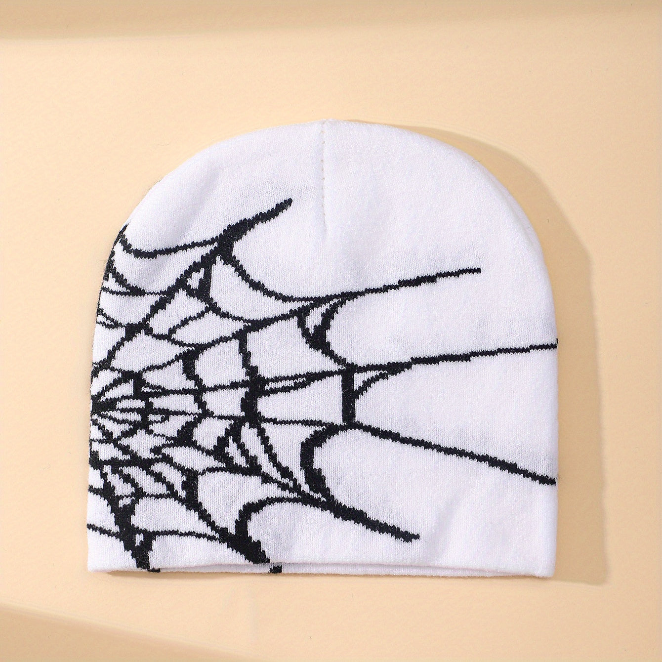 Spider Web Graphic Beanie Hat Hip Hop Skull Cap Unisex Y2K Winter Warm Knit Hat