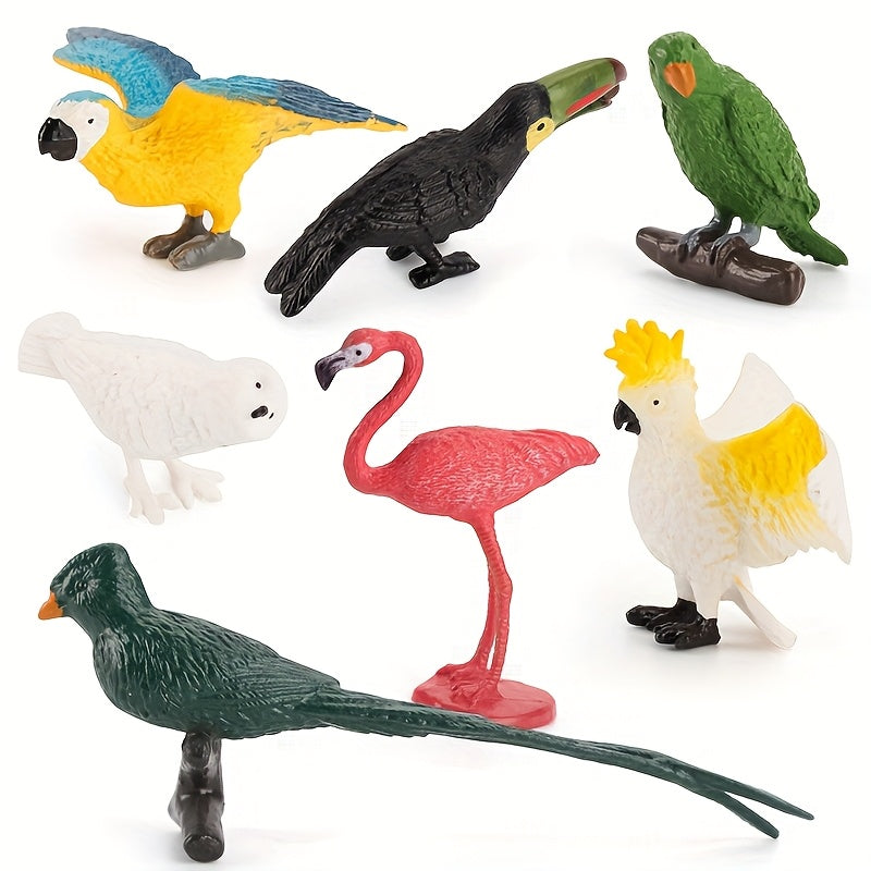Simulation Parrot & Flamingo Model Set for Desktop Decor
