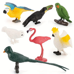 Simulation Parrot & Flamingo Model Set for Desktop Decor