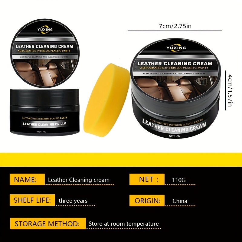 110g Car Leather Refurbishment Paste - Clean, Brighten & Protect