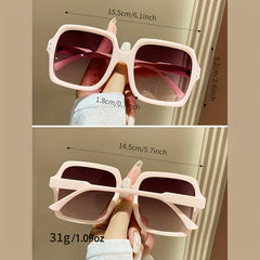 Oversized Square Sunglasses Summer Gradient UV400 Sun Shades for Vacation
