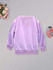 Girls' Unicorn Graphic Crew Neck Sweatshirt for Spring and Autumn