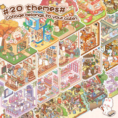 DIY House Stickers Kit - 61 Style 3D Scenes for Journals and Toys