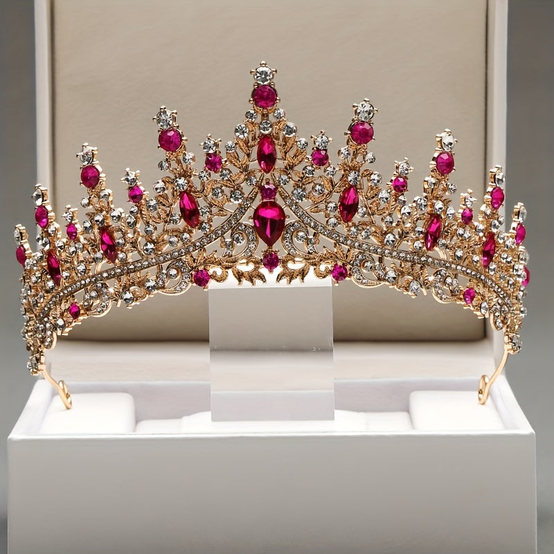 Rhinestone Headband Alloy Crown Wedding Prom
