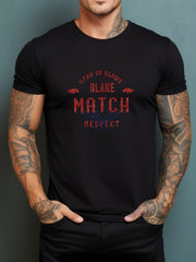 Retro Letter Print Men's Graphic Crew Neck Active T shirt