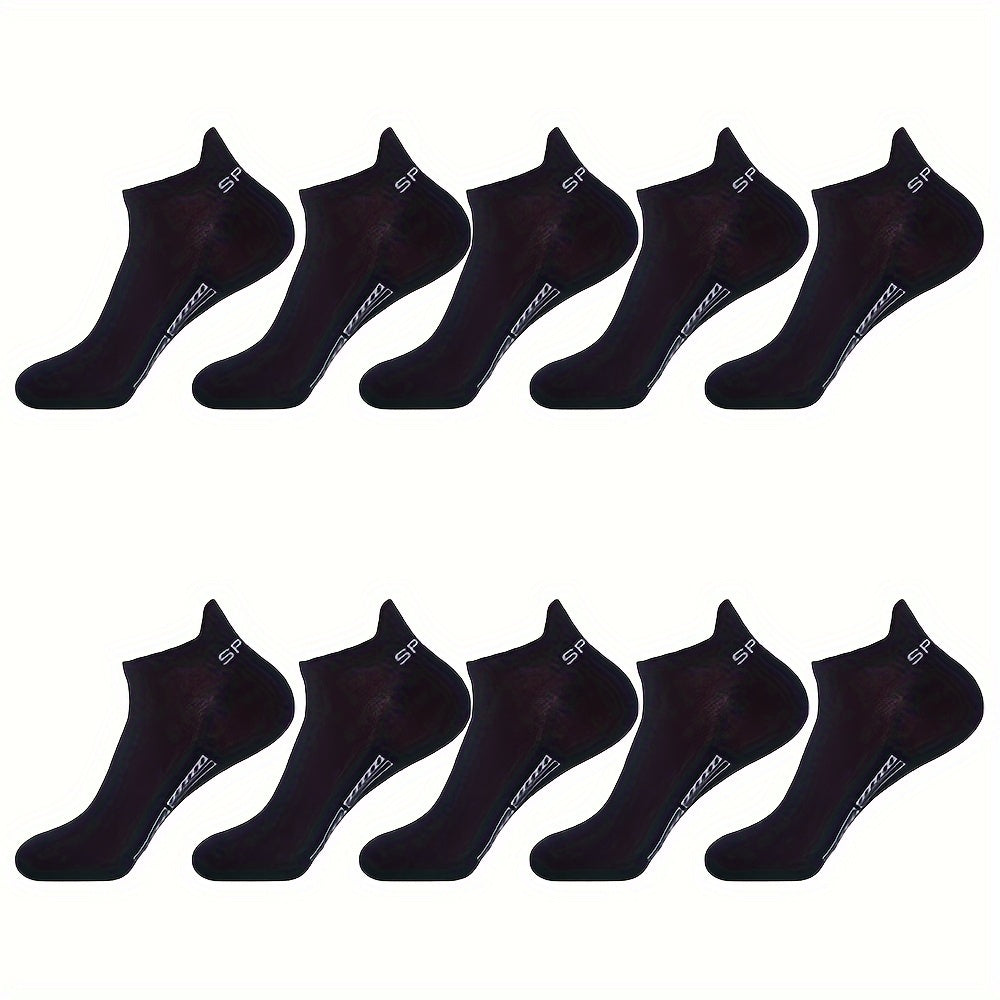 10 Pairs Men's Cotton Ankle Socks Deodorant Sports Sweat-Absorbing Net Socks