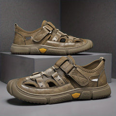 Men's Hook and Loop Hiking Sandals Non Slip Comfy Beach Shoes
