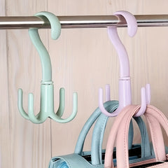 2pcs Rotated Hanger Hooks Wardrobe Clothes Rack Organizer Bag Shoes Belt Scarf