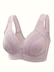 Mesh Stitching Wireless Bras Comfy & Breathable Stretchy Intimates Bra