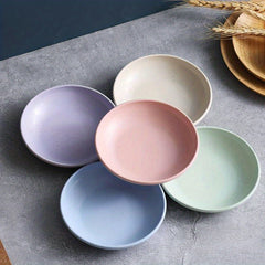 5pcs Colorful Snack Plates for Camping Picnic and BBQ