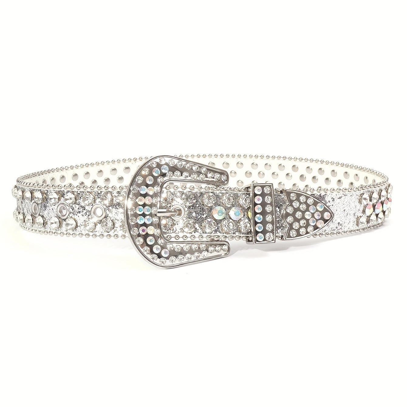 Kids Rhinestone Western Leather Belt for Boys Girls