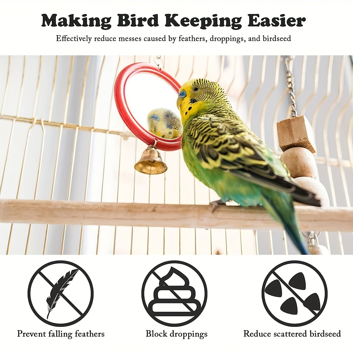 Shell Skirt Mesh Cover Pet Bird Cage Net Cover Stretchy Skirt Birdcage