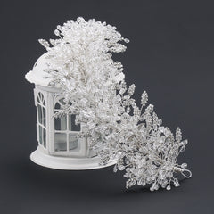 Beaded Crown Tiara Headbands for Wedding Dress