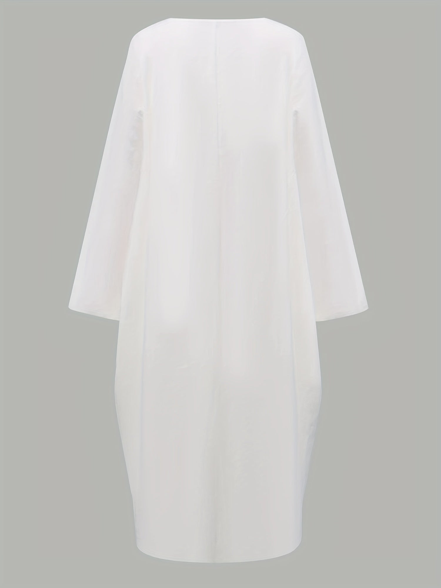 Solid Long Sleeve Baggy Maxi Dress