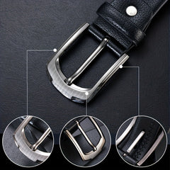PP3107 Men's Leather Belt Pin Buckle Casual Versatile Belt