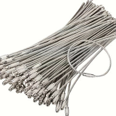 10pcs Stainless Steel Keychain Cable Key Ring Wire Keychain