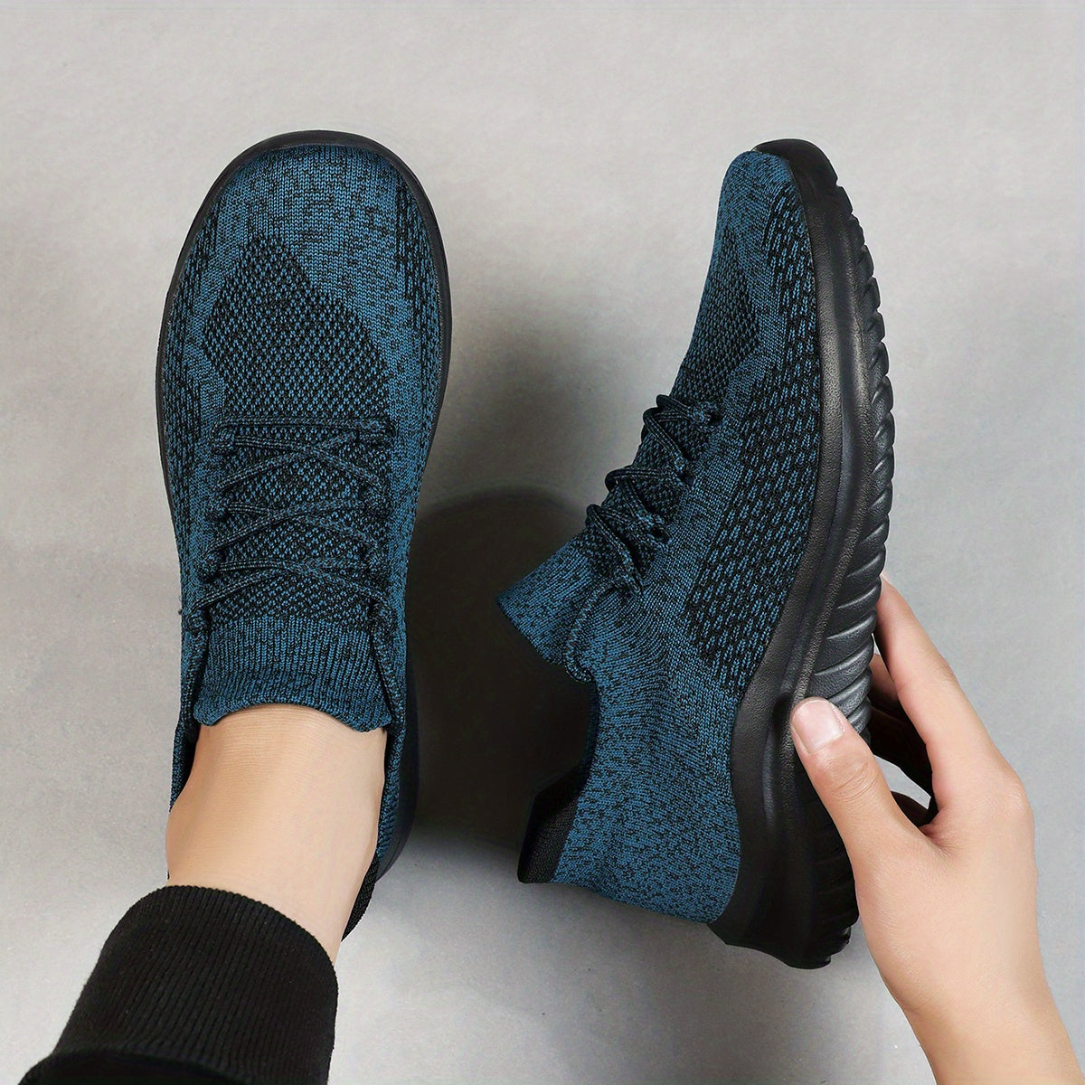 Men's Breathable Knit Sneakers for Running