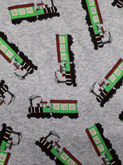 Boys Train Print Lounge Set, Long Sleeve Top & Elastic Waist Trousers