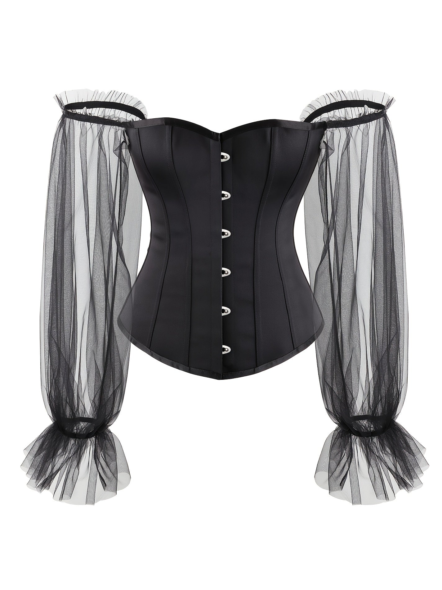 Satin Lace Up Corset Top Renaissance Floral Bustier