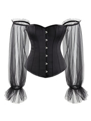 Satin Lace Up Corset Top Renaissance Floral Bustier
