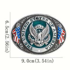 USA Flag Eagle Alphabet Belt Buckle for Jeans