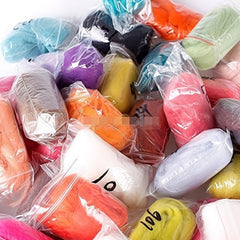 36pcs Wool Roving Needle Felting Hand Spinning Yarn Supplies DIY Craft 3g Pack