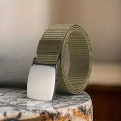 Army Green Canvas Belt Breathable and Wear-Resistant Smooth Buckle