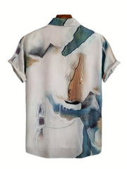Stylish Print Men's Short Sleeve Shirt for Summer Vacation