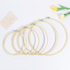 5pcs Bamboo Embroidery Hoops 12.7-25.4cm for Cross Stitch