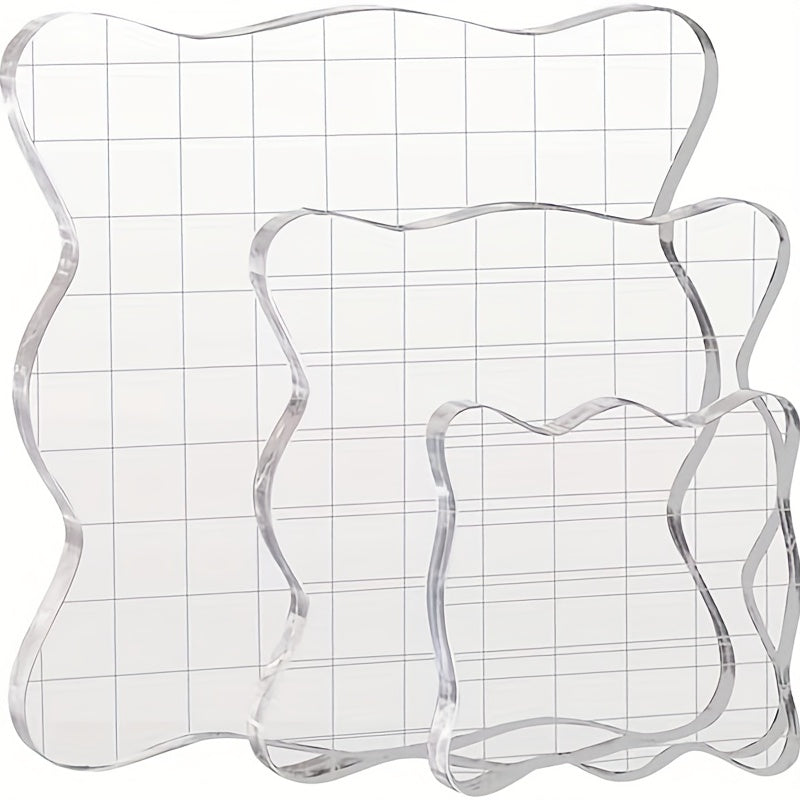 1pc Rubber Stamp Transparent Stamp Set Helper Glass High Crystal Acrylic Handle