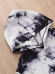 Kids Tie Dye Hooded Sweatshirt Pant Set for Fall/Winter