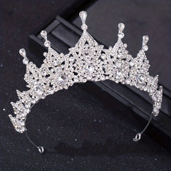 Baroque Crystal Bridal Head Jewelry Set Rhinestone Tiara Crown Earring Necklace