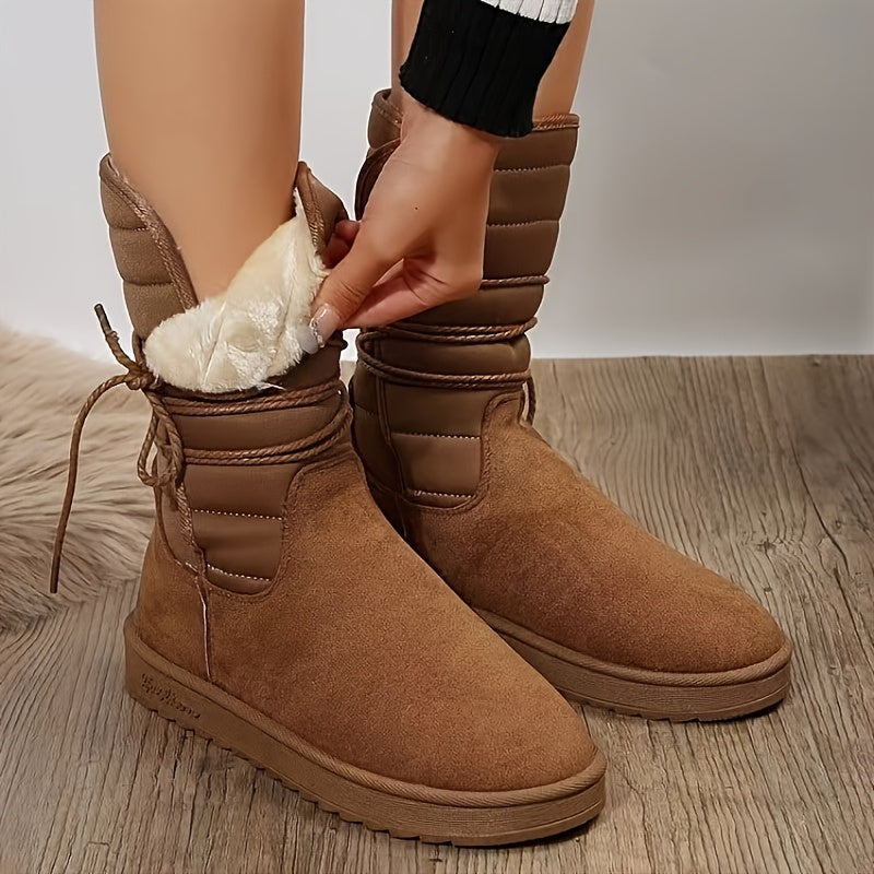 Winter Fleece Lined High Tube Snow Boots