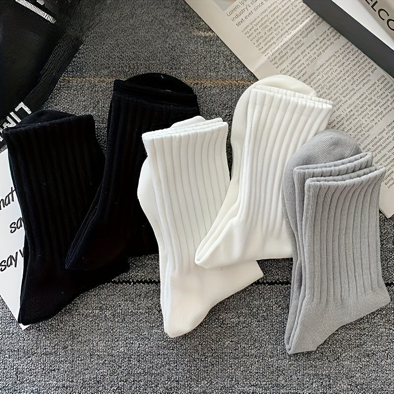 5 Pairs Soft Mid Tube Socks Women's Stockings
