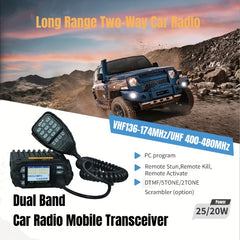 Dual Band Car Radio Mobile Transceiver Walkie Talkie