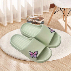 Women's Butterfly Print Slides Soft Sole Shoes