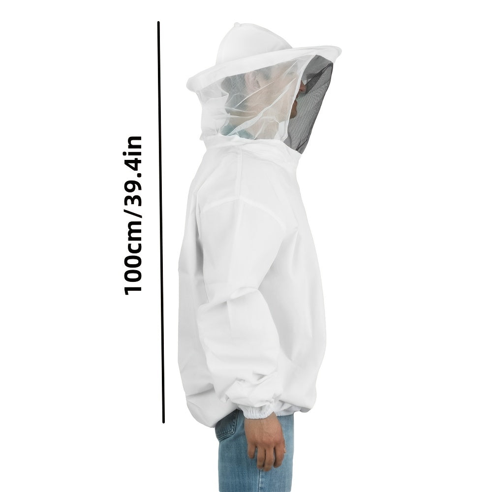 Breathable Beekeeping Suit Half Body Smock With Veil Beekeeper Outfit