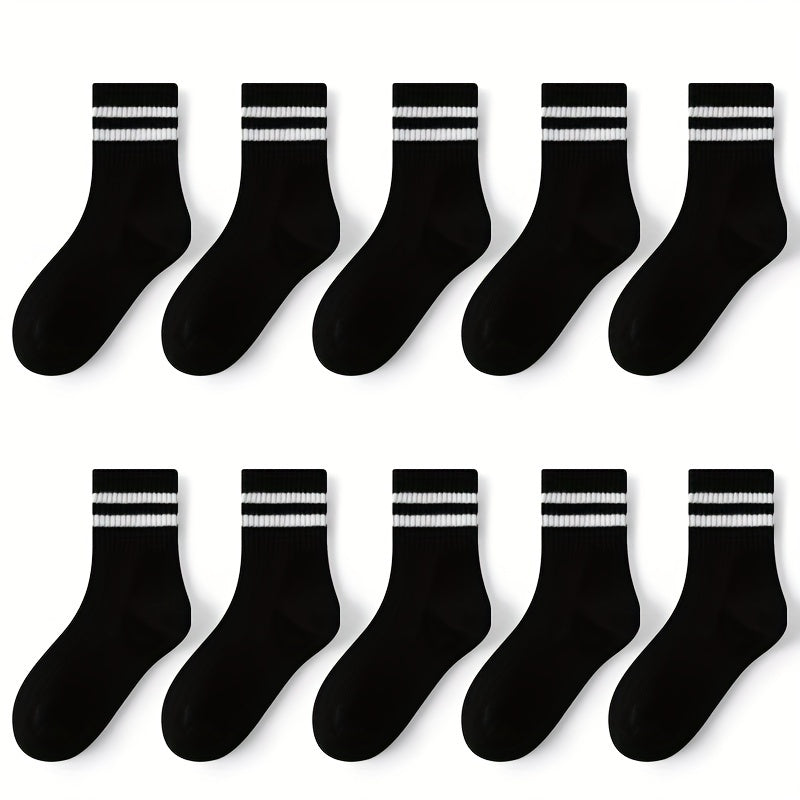 10 Pairs Boys Thin Crew Socks Spring Summer Autumn Casual Striped Kids Socks