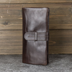 Vintage Style Leather Wallet Bi Fold with Coin Pocket Magnetic Closure