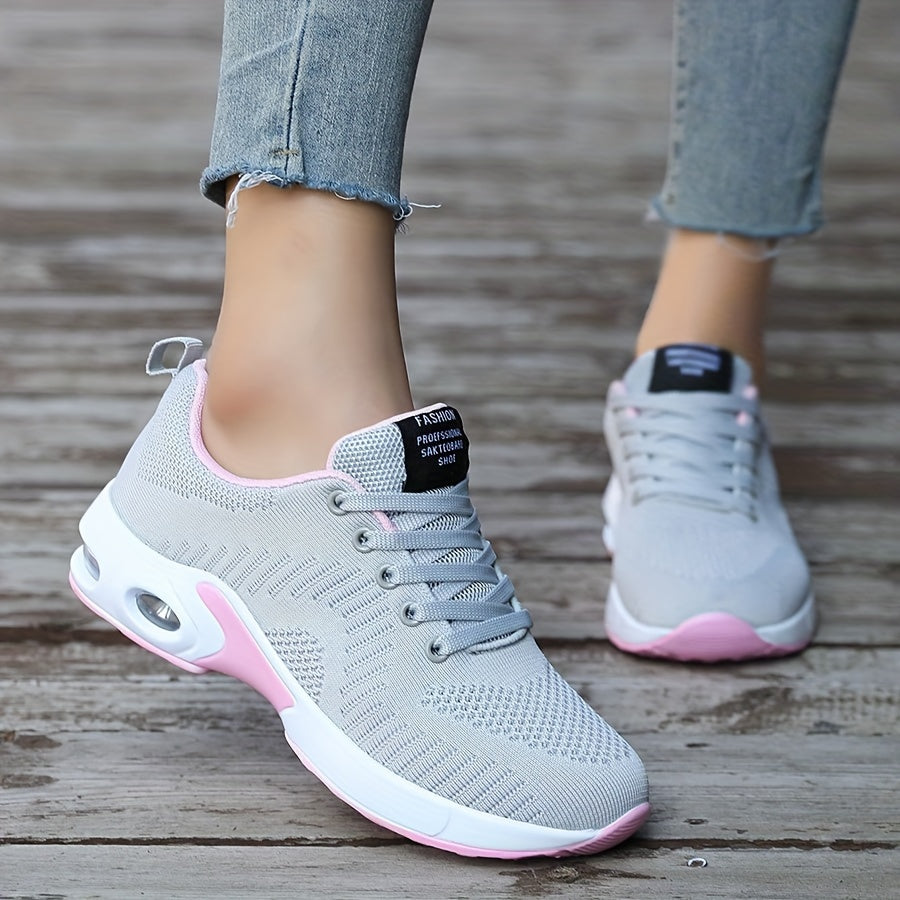 Women's Lace up Mesh Sneakers with Air Cushion