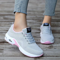 Women's Lace up Mesh Sneakers with Air Cushion