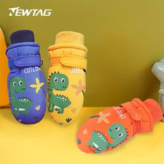 Cartoon Skiing Gloves for Boys & Girls, Windproof & Waterproof