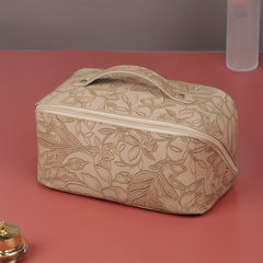 Floral Makeup Bag Embossed PU Leather Toiletry Bag
