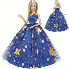 YADIYADI Princess Ball Gown for 11 8 Inch Dolls Royal with Golden Stars