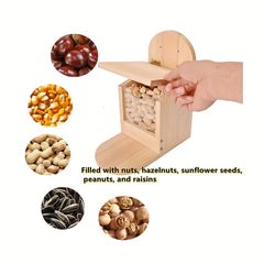Hanging Squirrel Picnic Table Feeder Wooden Squirrel Feeder Box