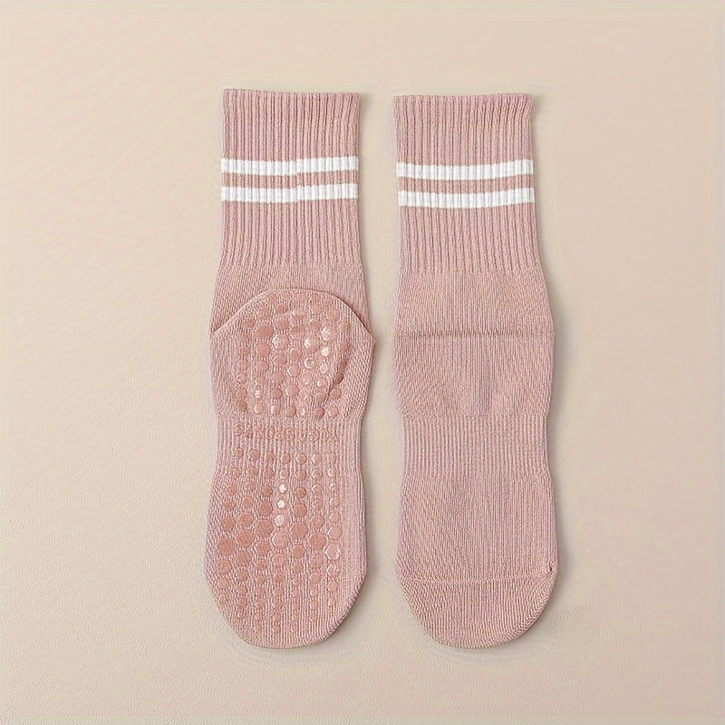 Stripe Yoga Socks Women Non slip Breathable Grips Pilates Barre Socks