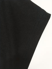 Colorblock Side Knot Lantern Sleeve V Neck Midi Dress